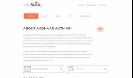 
							         About Aadhaar Auth API - IndiaStack								  
							    