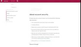 
							         About account security - Twitter Help Center								  
							    