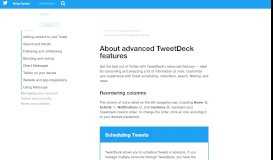 
							         About advanced TweetDeck features - Twitter Help Center								  
							    