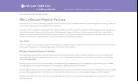
							         About Advocate Physician Partners - Advocate Doctors								  
							    