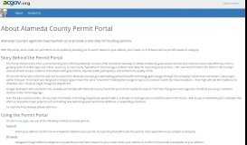 
							         About Alameda County Permit Portal								  
							    