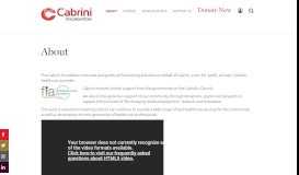 
							         About - Cabrini Foundation								  
							    