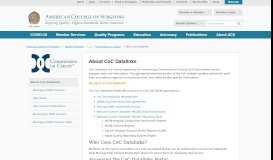 
							         About CoC Datalinks - American College of Surgeons								  
							    