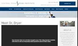 
							         About Dr. Dryer - Central Texas Spine Institute								  
							    