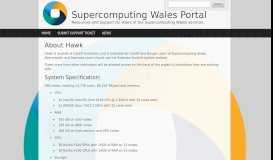 
							         About Hawk – Supercomputing Wales Portal								  
							    