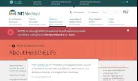 
							         About HealthELife | MIT Medical								  
							    