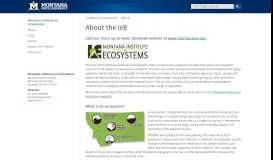 
							         About - Institute on Ecosystems | Montana State University								  
							    