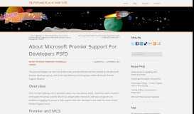
							         About Microsoft Premier Support for Developers PSfD - Life on Planet ...								  
							    
