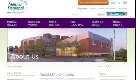 
							         About MRMC - Milford Regional Medical Center								  
							    