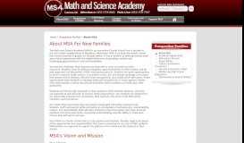 
							         About MSA - Math and Science Academy								  
							    