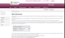 
							         About My.Anglia - My.Anglia Homepage - Anglia Ruskin University								  
							    