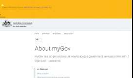 
							         About myGov - Australian Government Department of Human ...								  
							    