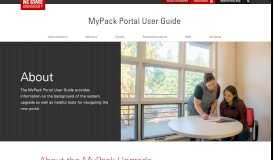 
							         About | MyPack Portal User Guide | NC State University								  
							    