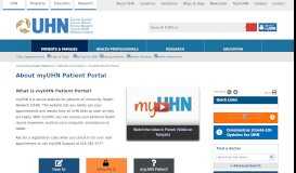 
							         About myUHN Patient Portal - the University Health Network								  
							    