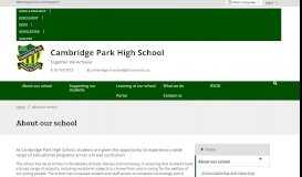 
							         About our school - Cambridge Park High School								  
							    