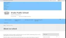 
							         About our school - Drake Public School								  
							    