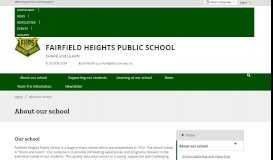 
							         About our school - FAIRFIELD HEIGHTS PUBLIC SCHOOL								  
							    