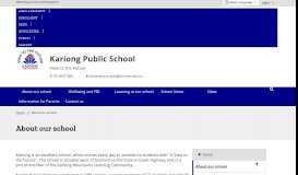 
							         About our school - Kariong Public School								  
							    