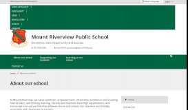 
							         About our school - Mount Riverview Public School								  
							    
