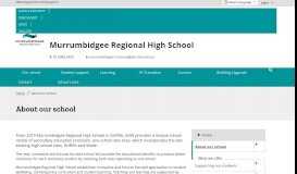 
							         About our school - Murrumbidgee Regional High School								  
							    