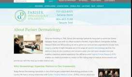 
							         About - Pariser Dermatology								  
							    