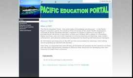
							         About PEP - Pacific Education Portal								  
							    