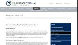
							         About PlusPortals :: St. Thomas Aquinas								  
							    