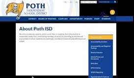 
							         About Poth ISD – District – Poth ISD								  
							    