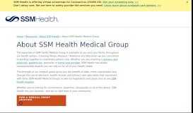 
							         About SSM Health Medical Group | SSM Health								  
							    