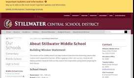 
							         About Stillwater Middle School | Stillwater Central Schools								  
							    