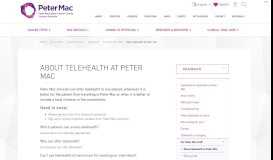 
							         About telehealth at Peter Mac | Peter MacCallum Cancer Centre								  
							    
