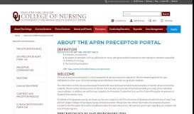 
							         About the APRN Preceptor Portal								  
							    