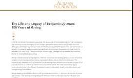 
							         About the Foundation | Altman Foundation								  
							    