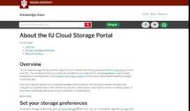 
							         About the IU Cloud Storage Portal - Indiana University Knowledge Base								  
							    