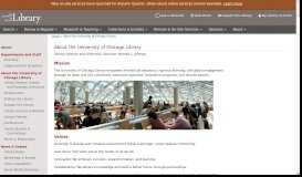 
							         About the Library - The University of Chicago Library								  
							    
