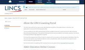 
							         About the LINCS Learning Portal - US Department of Education								  
							    