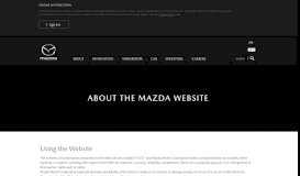 
							         About the Mazda Website - MAZDA								  
							    