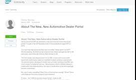 
							         About The New, New Automotive Dealer Portal | SAP Blogs								  
							    