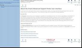 
							         About the Oracle Advanced Support Portal User Interface - Oracle Docs								  
							    