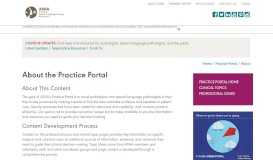 
							         About the Practice Portal - ASHA								  
							    