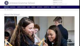 
							         About the School – Urmston Grammar School								  
							    