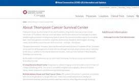 
							         About Thompson Cancer Survival Center								  
							    
