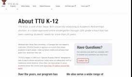 
							         About TTU K-12 - Texas Tech University Departments								  
							    