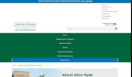 
							         About Us - Alice Hyde Medical Center								  
							    