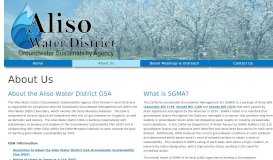 
							         About Us - Aliso Water District								  
							    