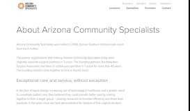 
							         About Us - Arizona Community Surgeons in Tucson Arizona								  
							    
