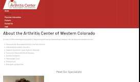 
							         About Us - Arthritis Center of Western Colorado								  
							    