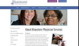 
							         About Us - Bluestone Physician Services								  
							    