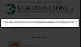 
							         About Us - Christiana Spine P.A.								  
							    