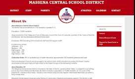 
							         About Us – District – Massena Central School District								  
							    